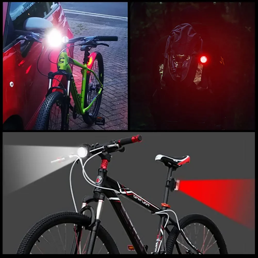 4LED Highlight Bicycle Tail Lamp USB Charging 350mAh Mountain Cycling Lantern Waterproof Night Riding Warning Front Rear Light