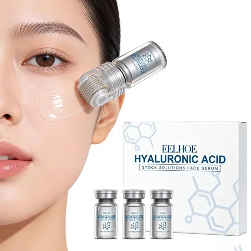 Under 0.3mm Hyaluronic Acid Face Serum Stock Solutions Microneedle Roller Moisturizing Facial Serum Beauty Skin Care