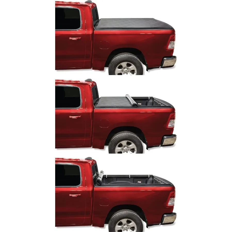 يناسب 20192023 جي إم تشيفي سيلفرادو وجي إم سي سييرا مع 58 سرير ناعم قابل للطي لسرير الشاحنة غطاء تونيو لتعزيز حماية البضائع #2