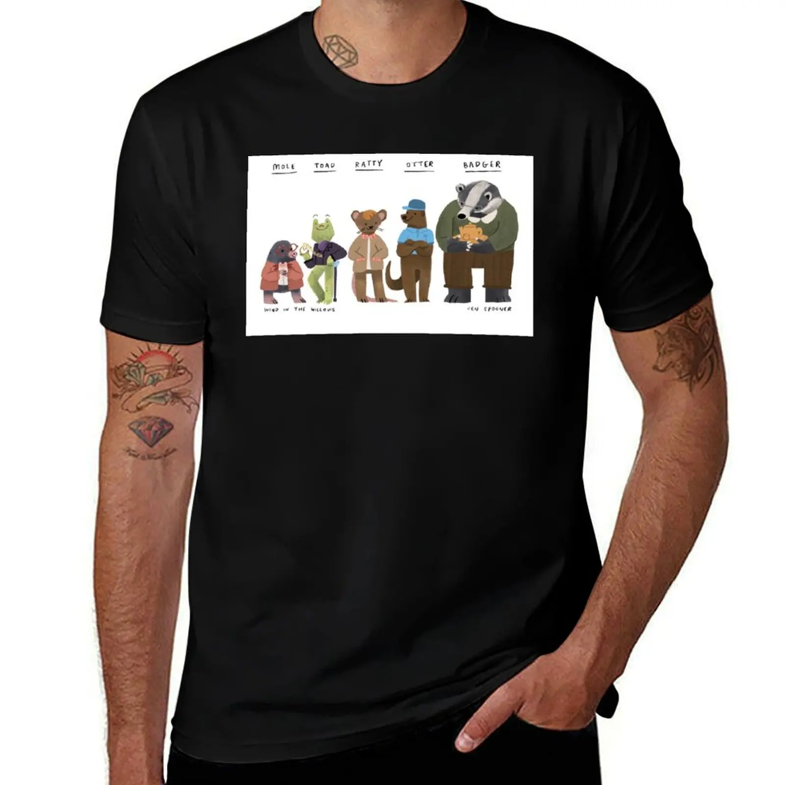 Wind in the Willows Characters T-Shirt Casual Basic Short Sleeve T-Shirt