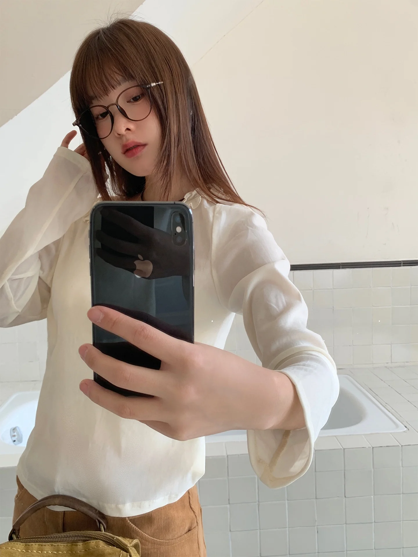 

Romantic Bubble Girl Diamond Long Sve T-irt oulder Bared Loose Fit Gored Hem Wooden Casual Sle Ladies Top