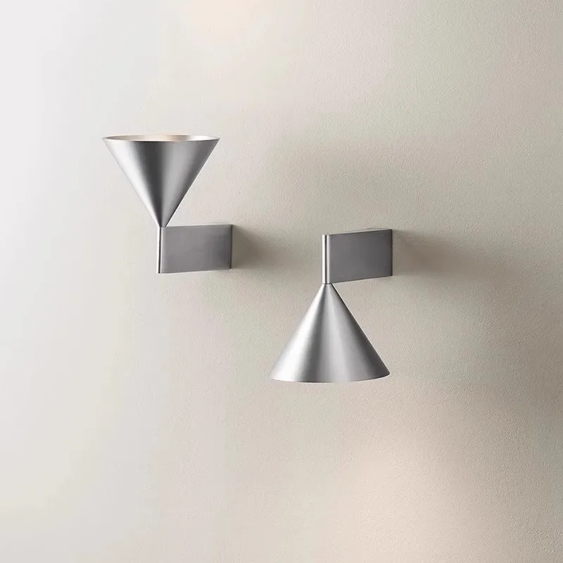 Metal Small Wall Lamp Nordic Designer Brushed Creative Living Room, Study, Dining Room, Personalized Cone-shaped Wall Lamp