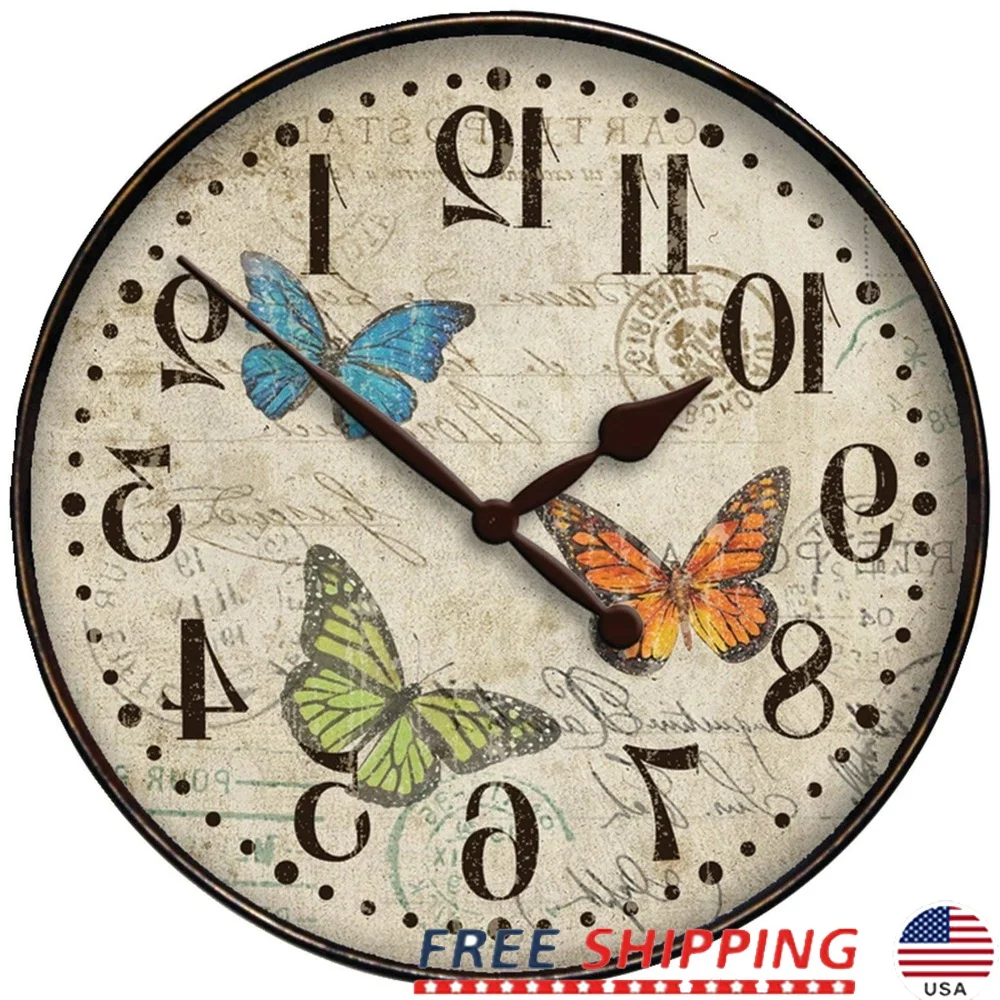 

12 Inch Butterfly Wall Clock Quartz Accurate Timekeeping Elegant Home Decor Easy Installation Functional Wall Art
