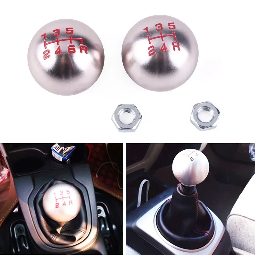 5 6 Speed Car Aluminum Ball Shape Gear Shift Knob Shifter Lever AT MT Fit For Honda Civic City FD2 FN2 EP3 TYPE R DC2 DC5