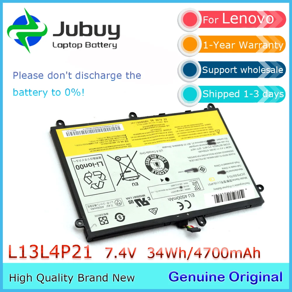 L13M4P21 7.4V 34Wh Original Laptop Battery for Lenovo Ideapad Yoga 2 11(80CX59418525) 2332 20332 L13L4P21