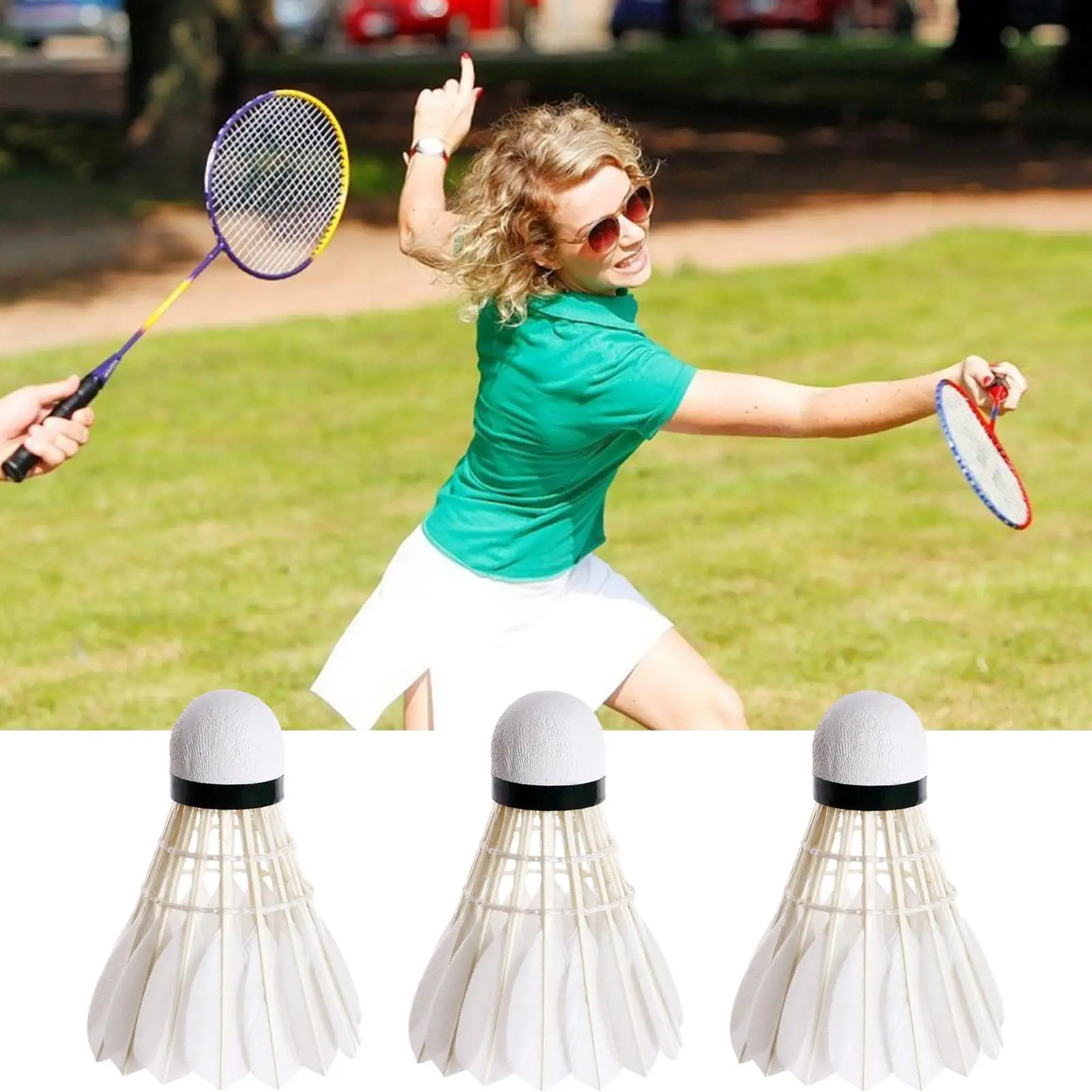 

3 Pieces Feathers Badminton Shuttlecocks Balls Balance Great Stability Sports Accessories Lightweight Badminton Shuttlecocks