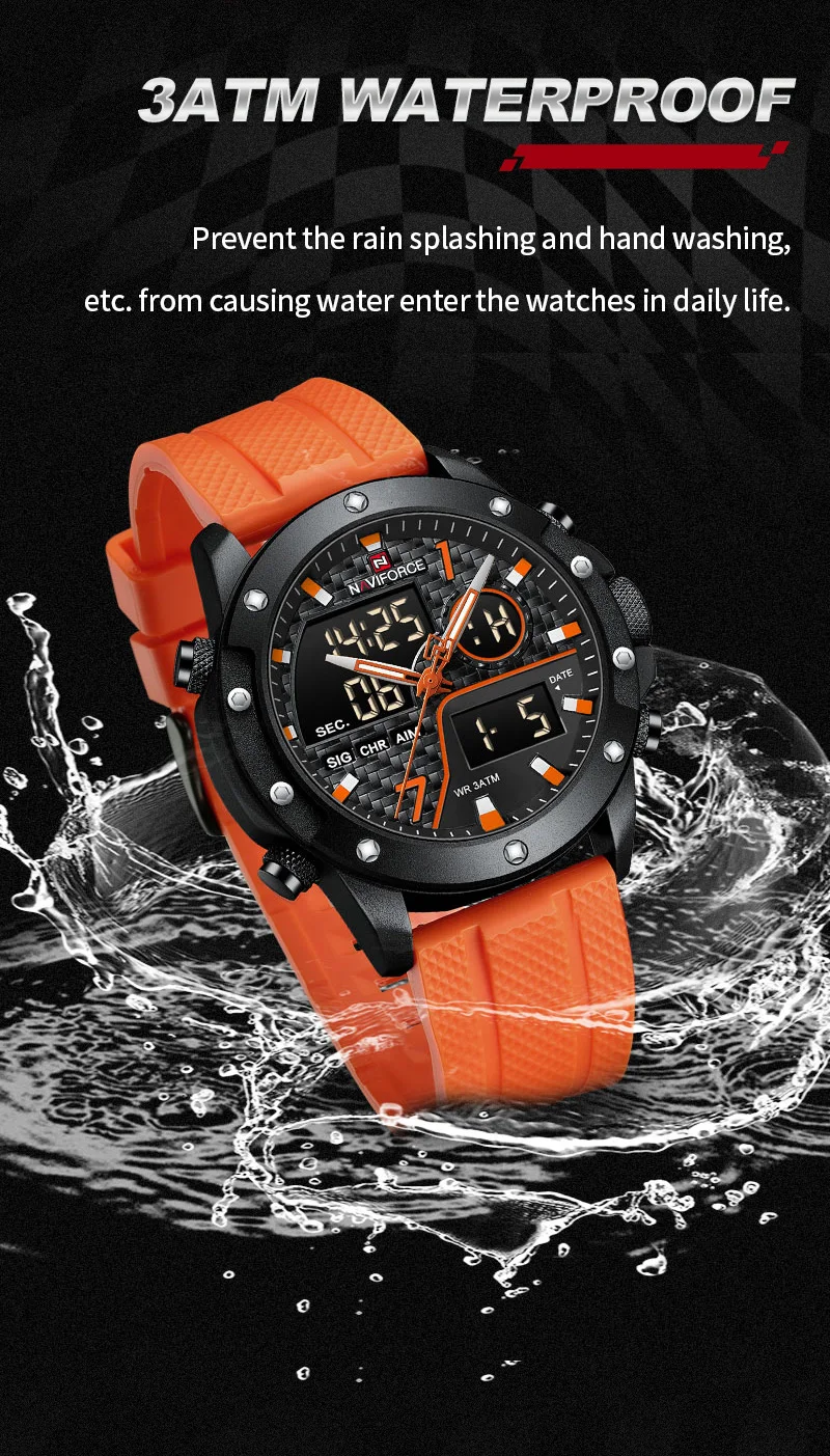 2023 NAVIFORCE Original Fashion Men\'s Watches Quartz Digital Analog Sport Military Waterproof Clock Watch for Men Reloj Hombre