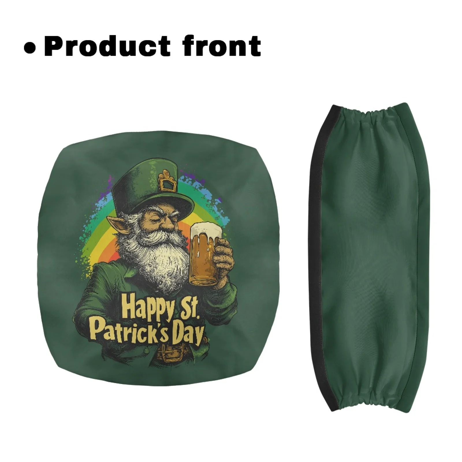 Coloranimal St Patrick's Day 2 Pcs Rollator Walker Cover Stain-Resistant Rollator Seat Cover for Ladies