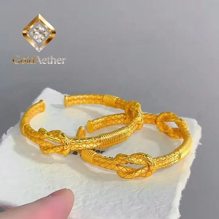 

Женский браслет GoldNouveau из 24-каратного золота AU999 с узлом Геракла, открытый | С титановыми краями и светоотражающими элементами, идеально подходят для активного отдыха на природе.