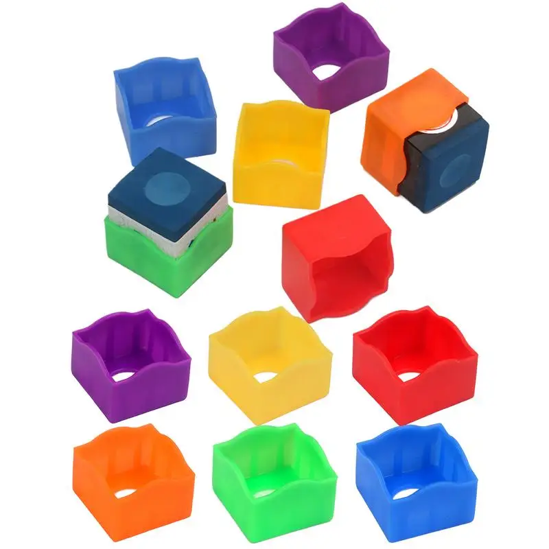 מחזיק גיר cue סט של 12 ביליארד נייד תיבת אבקת גיר תיק גיר כיס מקצועי לכיס אות גיר עבור מרובע סטנדרטי