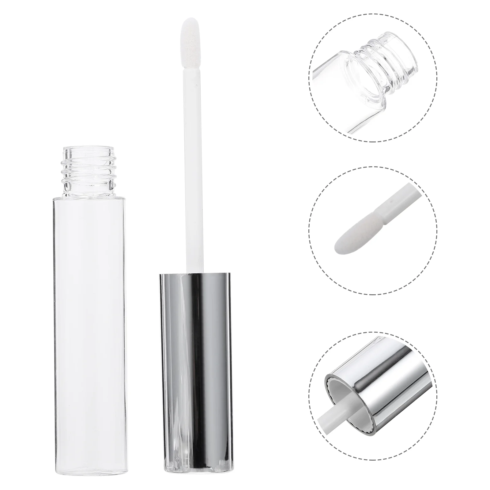 

12pcs 10ml Creative Lip Gloss Tube Round Lip Gloss Empty Tube Storage Container (Silver) Lip Gloss Container