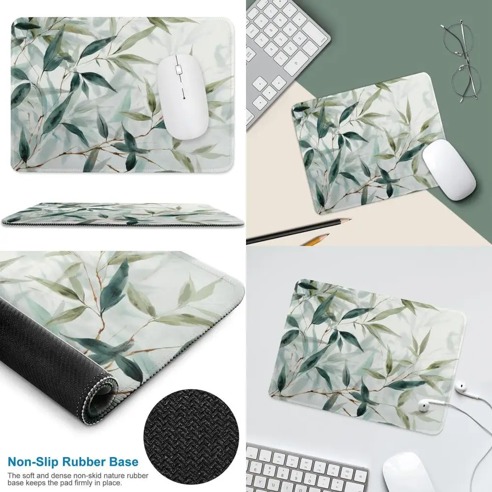 

Light Green Desk Mouse Pad for Small Office and Laptop with Anti-Slip Rubber Base and Gaming Mouse Compatibility