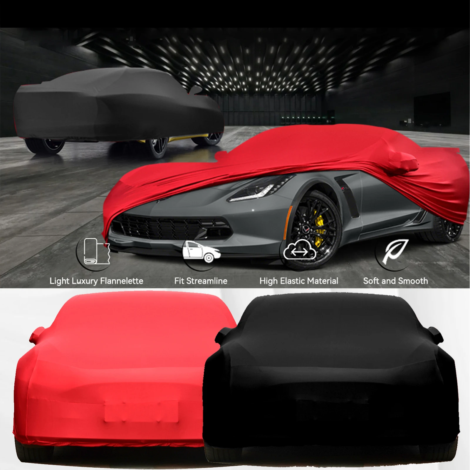 

Soft Velvet Full Suv Coupe Sedan Car Cover Indoor Outdoor Sun UV Snow Dust Proof Resistant Protection Nonwaterproof Inner Lining