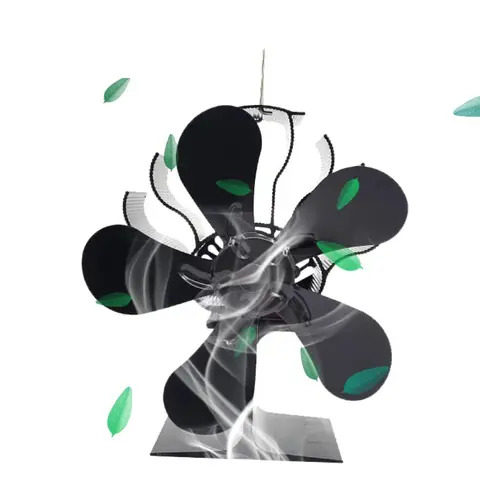 5-bladig värmedriven kaminfläkt för vedeldad spis Tyst miljövänlig värmefläkt Verktyg Effektiv värmefördelning 10 best sales öppen spis med fläkt - №7