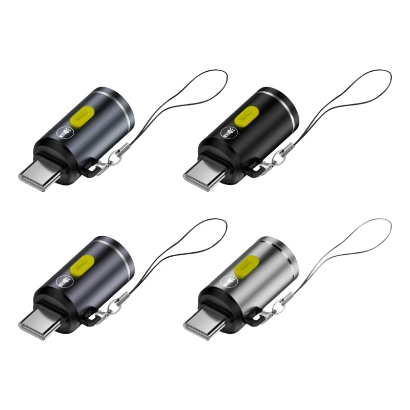 Multifunctional keychain Type C Battery-free Design Outdoor Lighting Cycling Flashlight Keyring Gifts Office Workers Good Thing