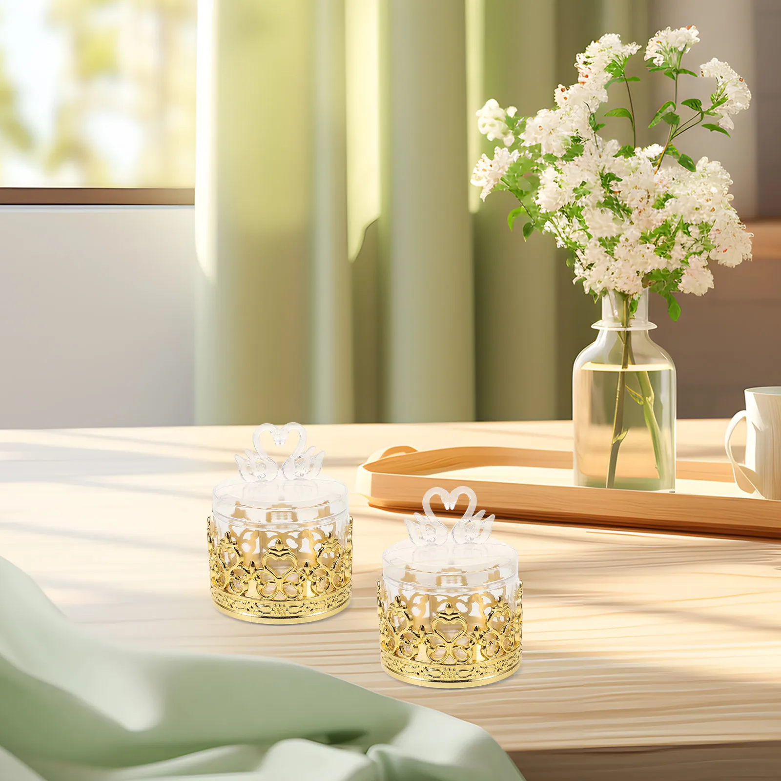 

12pcs Plastic Candy Boxes Bulk Swan Candy Holder For Party Wedding Favors Indian Return Gifts Treats Containers Storage Jar