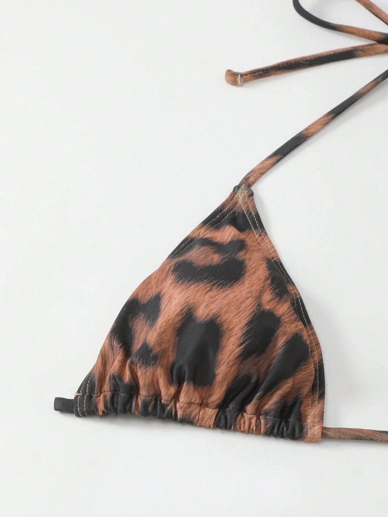 

Leopard Print Halter Tie Bikini Set With Cover Up Dress