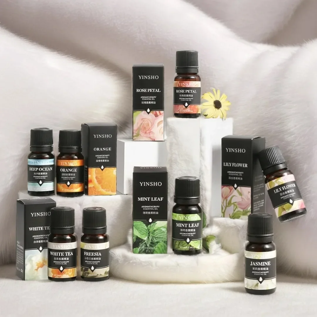 14가지 향 10ml 에센셜 오일 세트 – 라벤더, 로즈, 유칼립투스 등 아로마 디퓨저, 가정용 및 가습기용