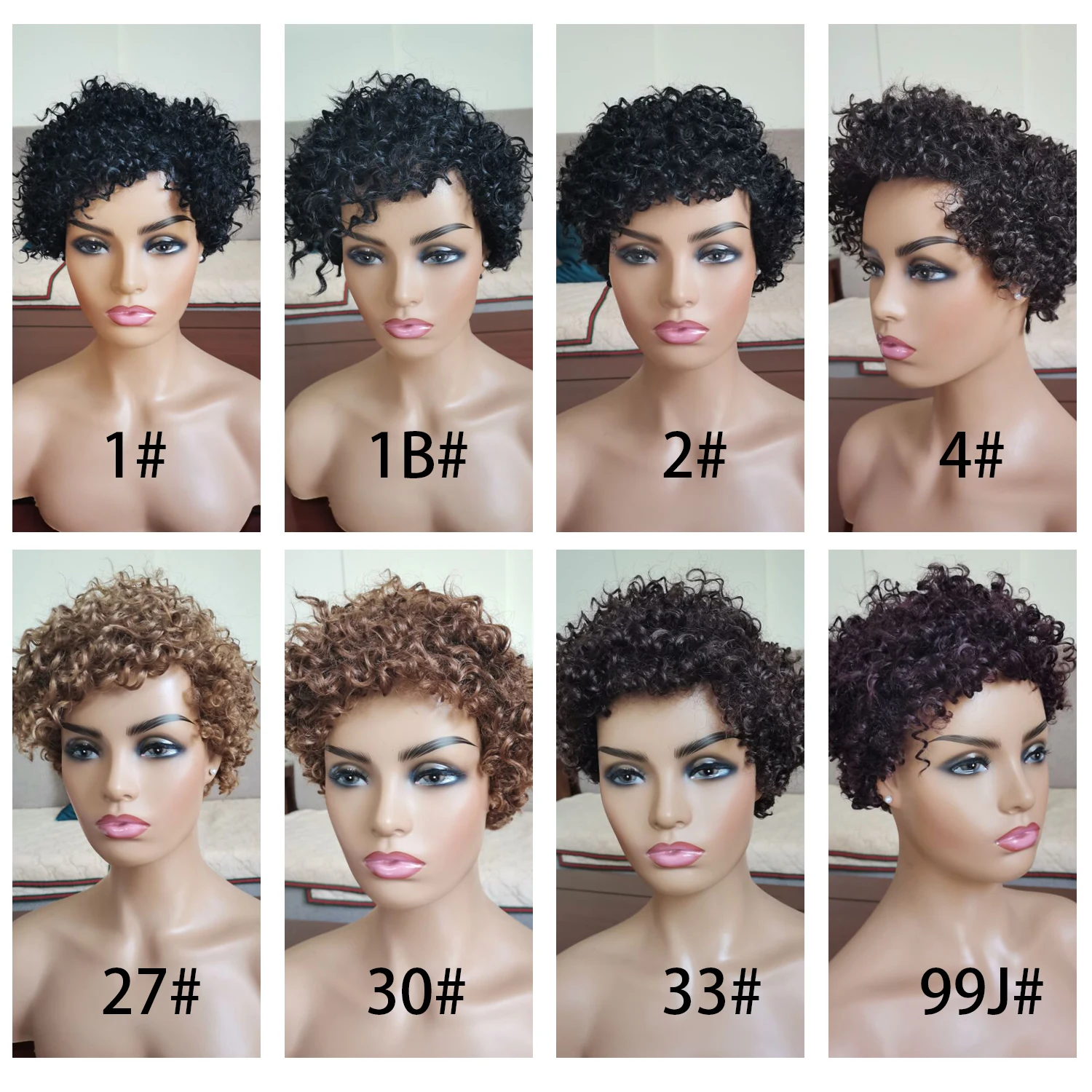 Perucas Kanekalon Curly Lydia sintéticas para mulheres, fibra resistente ao calor, peruca estrondo de um lado, todas as cores, diária e peruca de festa, 6 in