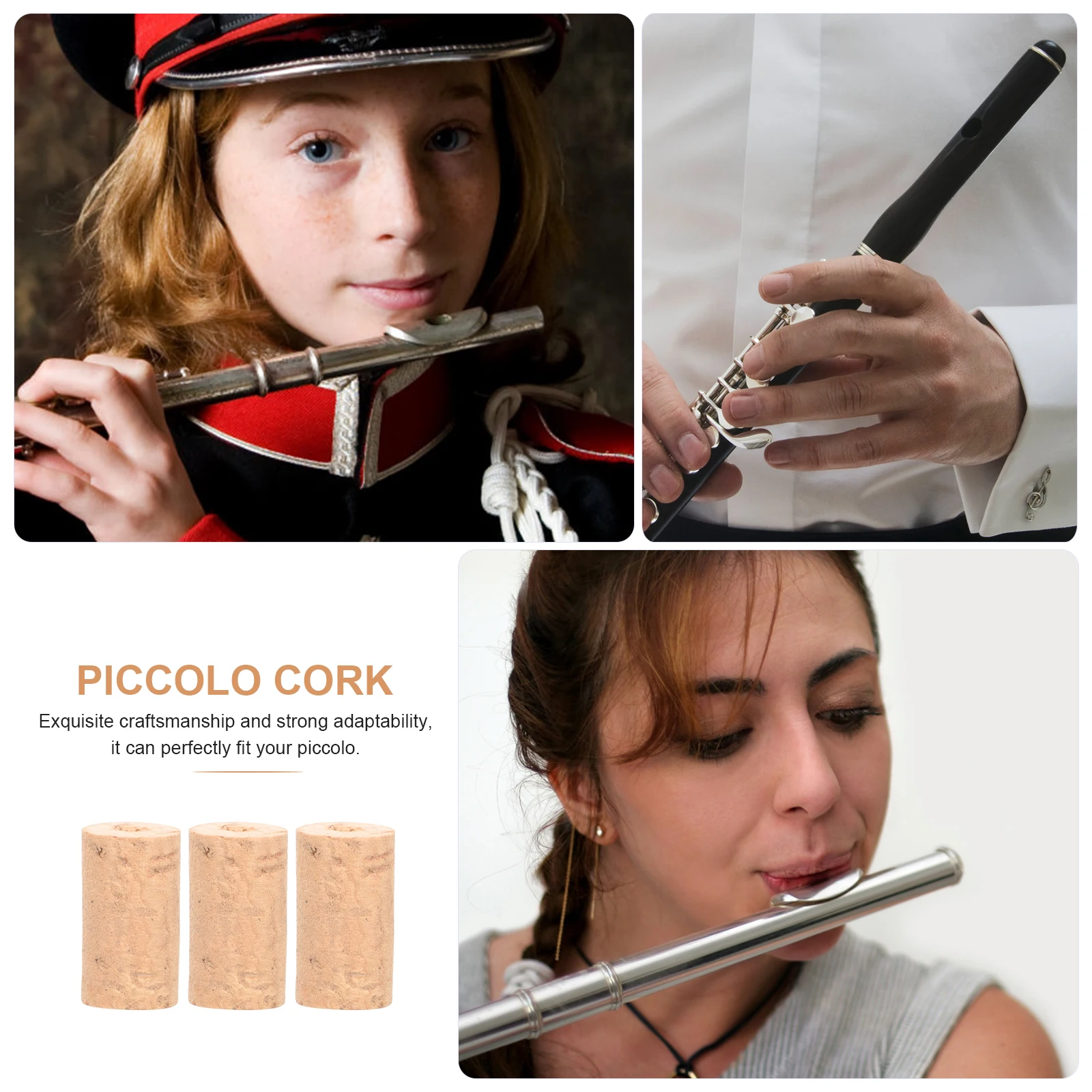 

3 Pcs Corks Wood Simple Piccolo Protectors Flute Accessories Sax Joint Protective
