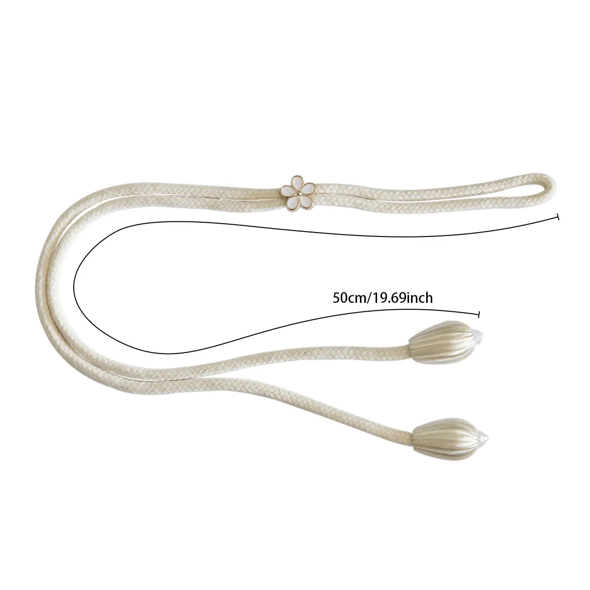 2pcs Flower Shell Tassel Curtain Tiebacks, Cream Japanese Wood Ins Style, Hand Woven Rope Window Decor for Bedroom Homestay view 3