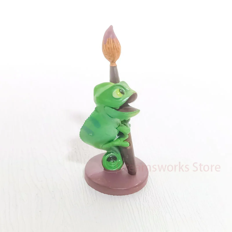 Disney Anime Funny Tangled 6.5cm Rapunzel Action Figure Toys Pascal the Chameleon Room Cake Decoration Tiny Gift for Kids