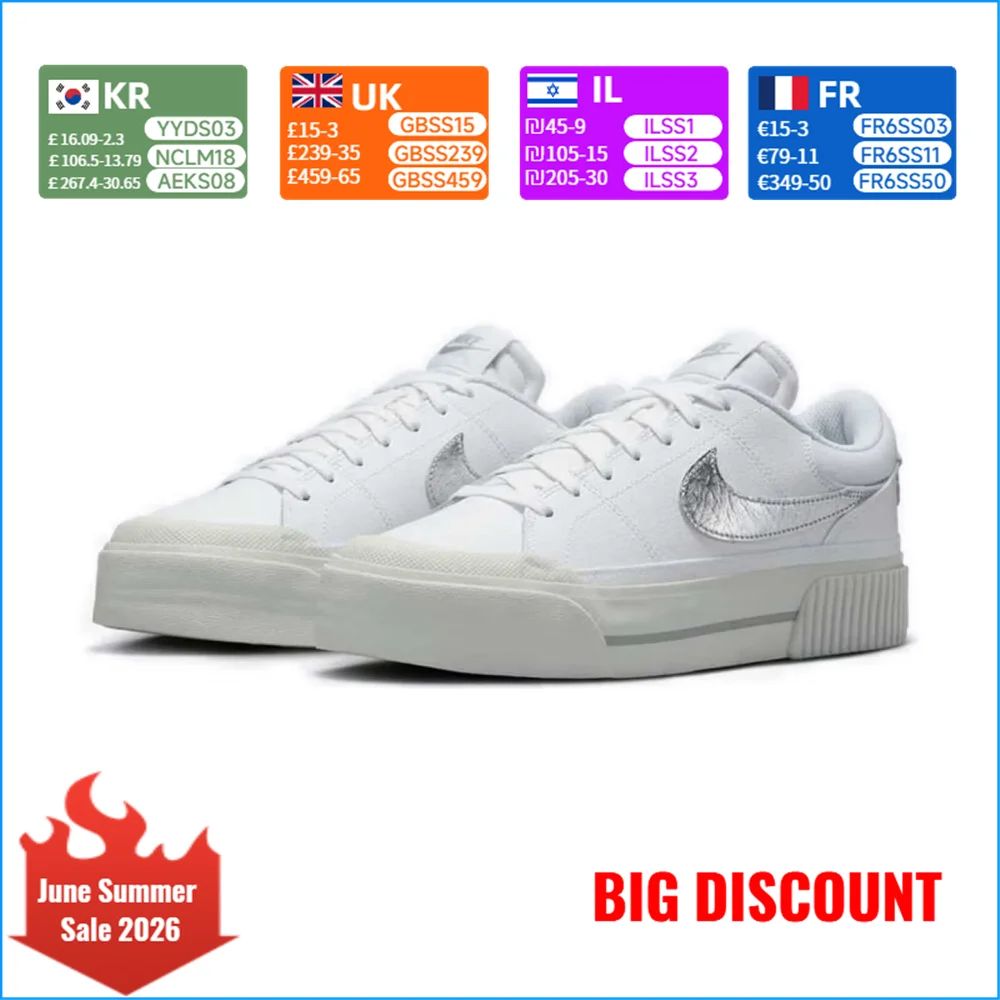 

Nike Court Legacy Lift Women's Sneakers Elevated Platform Design Comfort Cushioned Durable Classic HQ2307-100