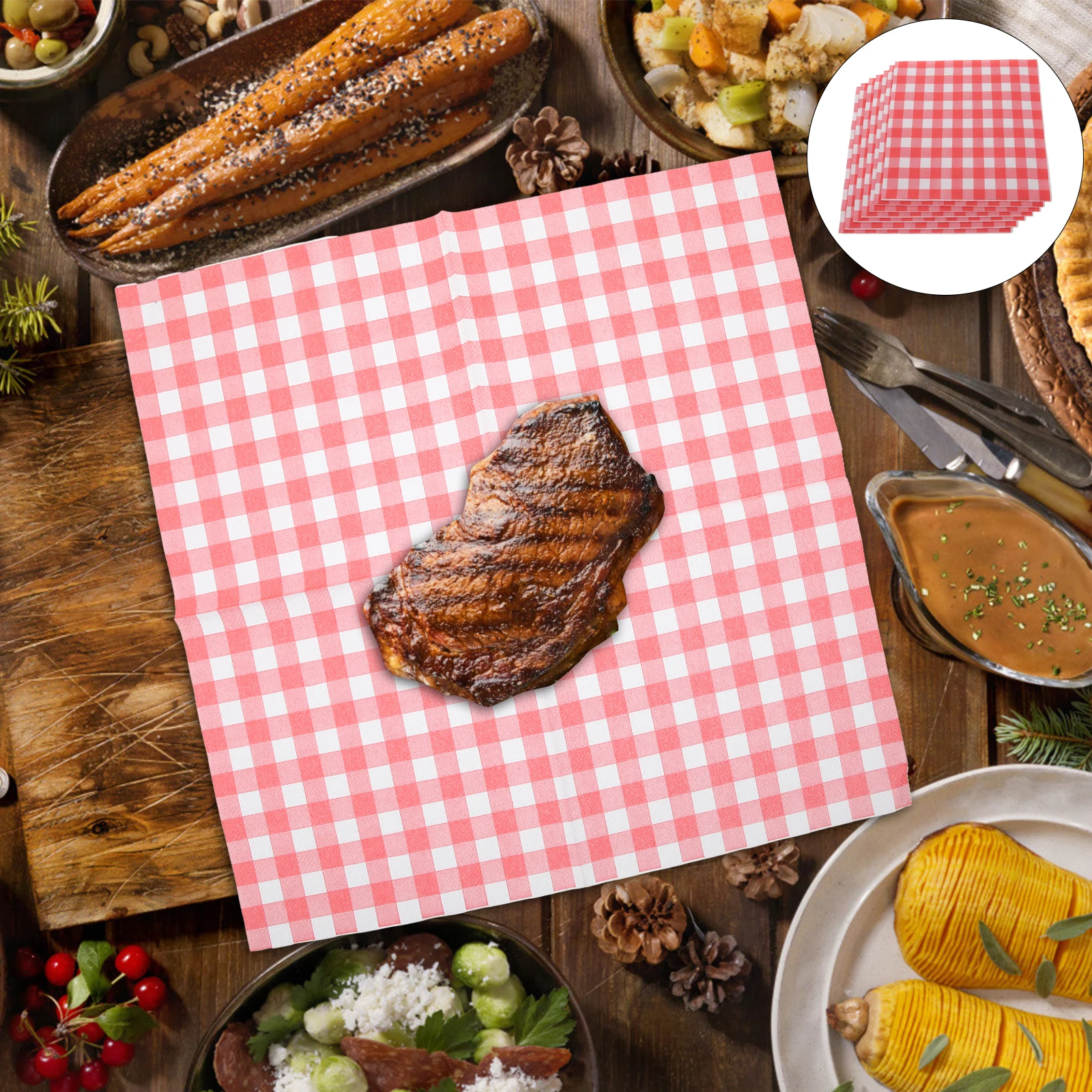 

100Pcs Waterproof Oil Proof Food Wrapping Paper Checkered Pattern Large Size for Sandwiches Burgers Picnic Baking Food Wraps