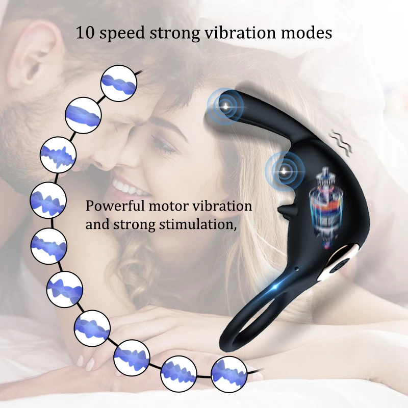 

Cock Ring Silicone Penis Rings Erection Male Delay Ejaculation Vibrating Clitoris Stimulator Masturbator Sex Toy For Couples