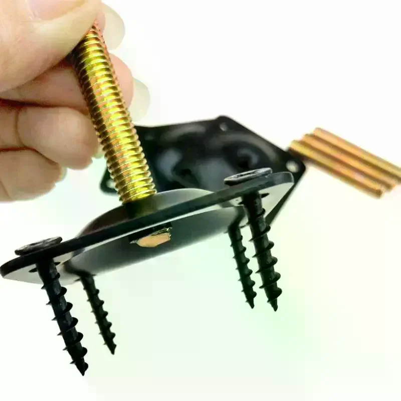 1 Set Thick Iron Furniture Leg Mounting Plates Table Leg Brackets Connector Sofa Couch Desk Legs Repair Hardware Accessories