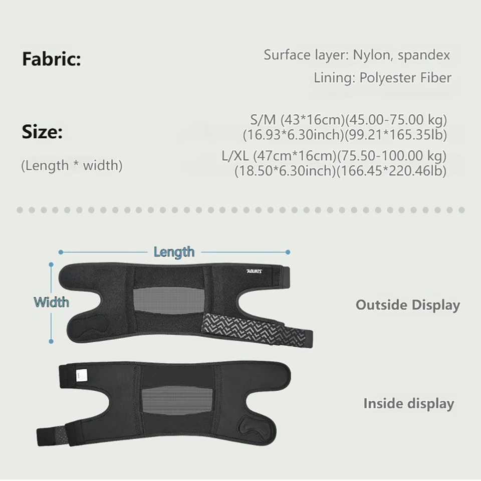 AOLIKES 1PCS Knee Brace with Dual Side Stabilizers & Shock-Absorbing Foam for Maximum Knee Pain Support for Men and Women