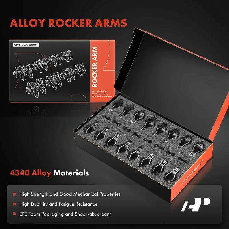 أذرع الروك الدوارة للمحرك المصنوعة من سبائك الصلب مكونة من 16 قطعة من A-Premium (نسبة 1.5) متوافقة مع الأزرار الصغيرة SBC 350، 7/16 بوصة