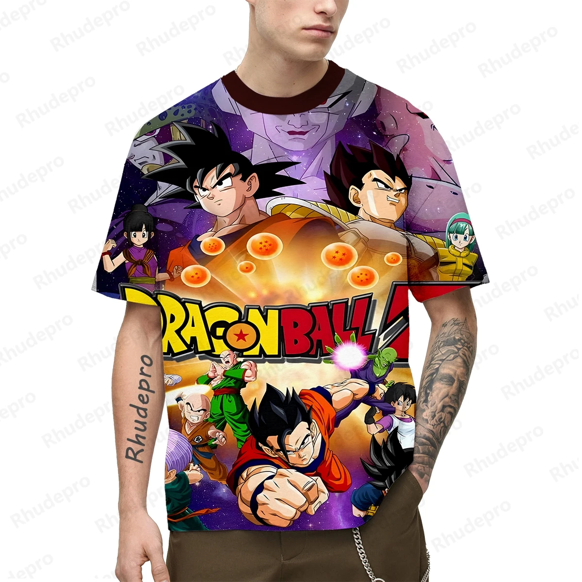 Heren T-Shirt Heren T-Shirt Anime Cosplay Kleding Vegeta Shirts Trend Goku Oversized Tops Streetwear Super Saiya 2024 Nieuw