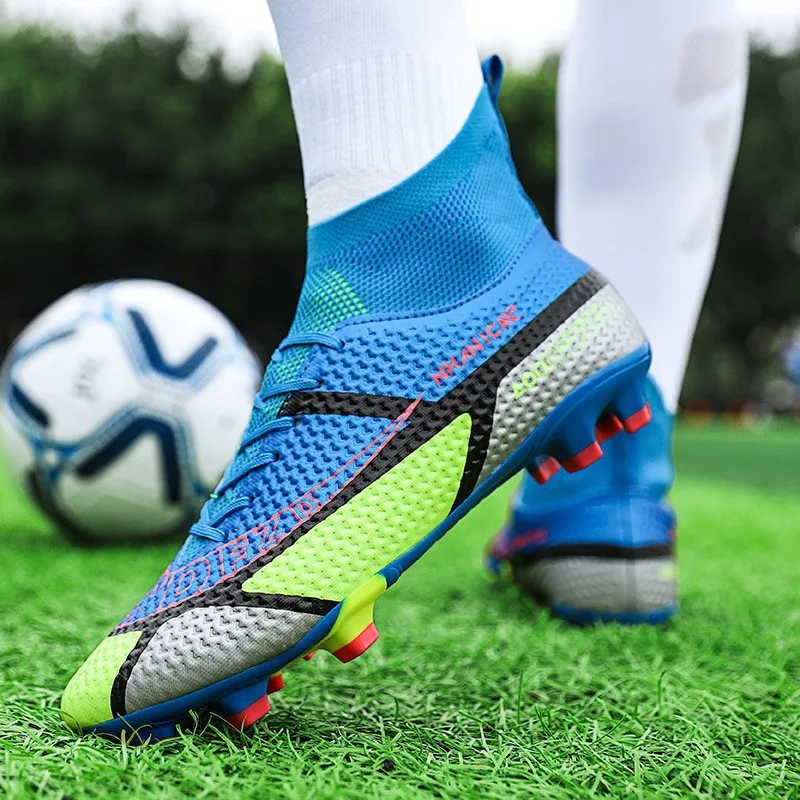 

Men Soccer Shoes TF/FG High Ankle Football Boots Male Teenagers Adult Cleats Grass Training Match Sneakers 36-45