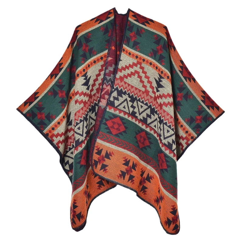 Luxe Mode Kasjmier Poncho Vrouwen Man Jacquard Sjaal Winter Warme Sjaal Cape Pashmina Vrouwelijke Warme Sjaal Deken Gestolen Mantel