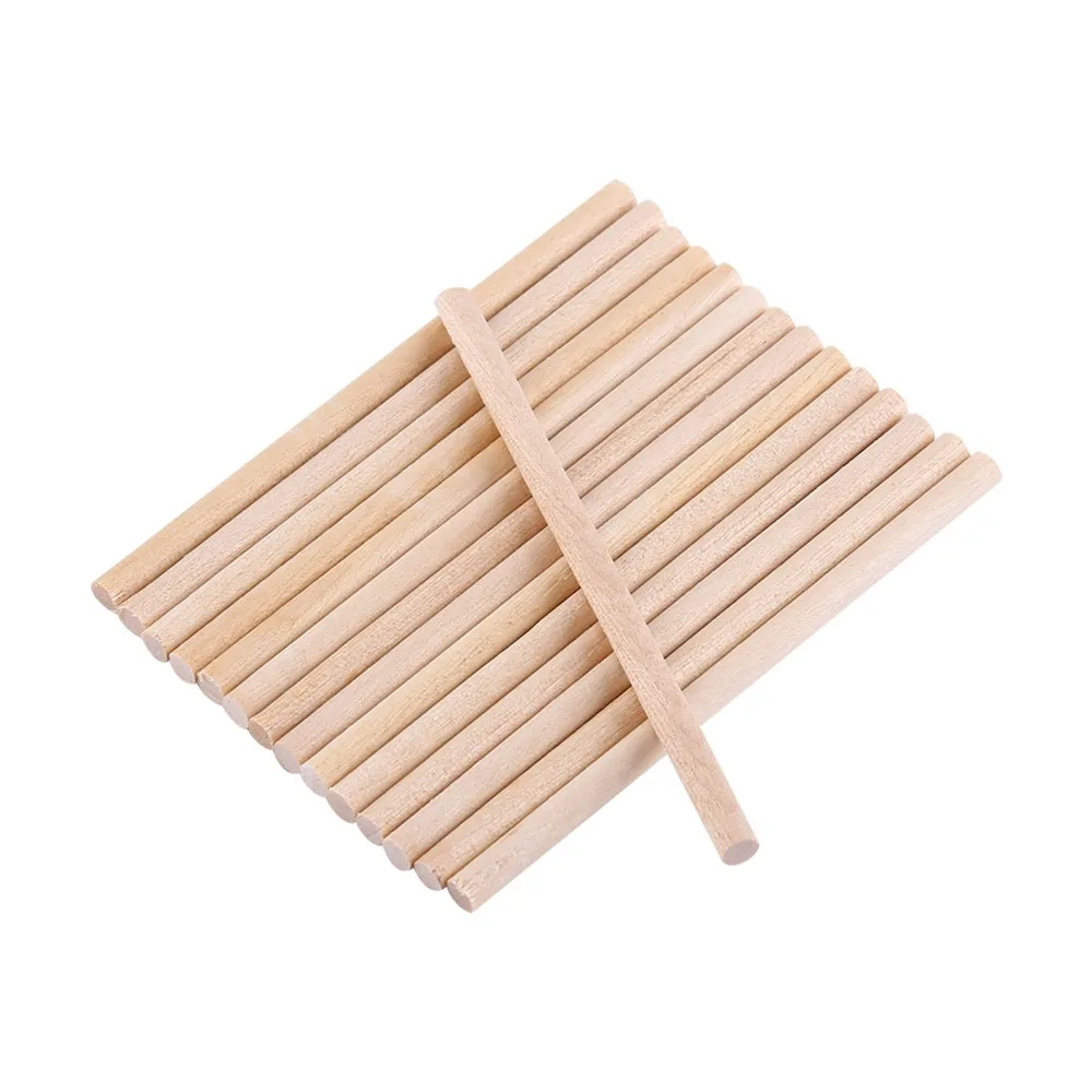 200pcs Unfinished Surface Wooden Dowel Rods Round Shape 1/8 x 3.94 Inch Round Wood Sticks Hardwood Dowel Pins DIY Projects
