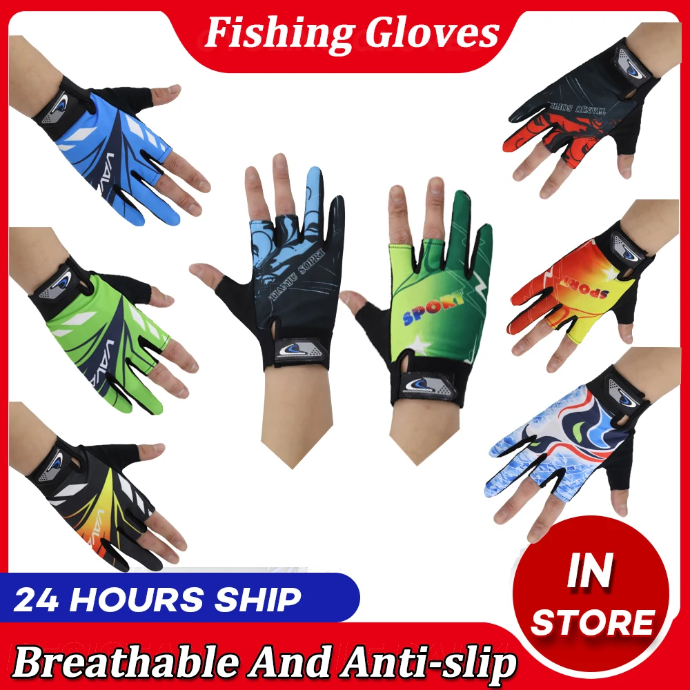 Fishing Gloves Waterproof Anti-slip 3 Finger Cut Glove Breathable UV Protection  Sports Gloves Quick-release Angling Mittens