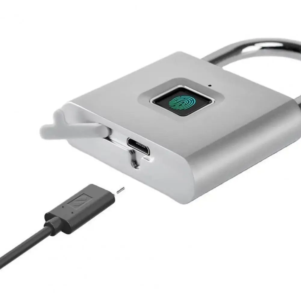 Сканер отпечатков пальцев, сигнализация низкого заряда батареи, 1S, сенсорный навесной замок, быстрая разблокировка, защита конфиденциально...