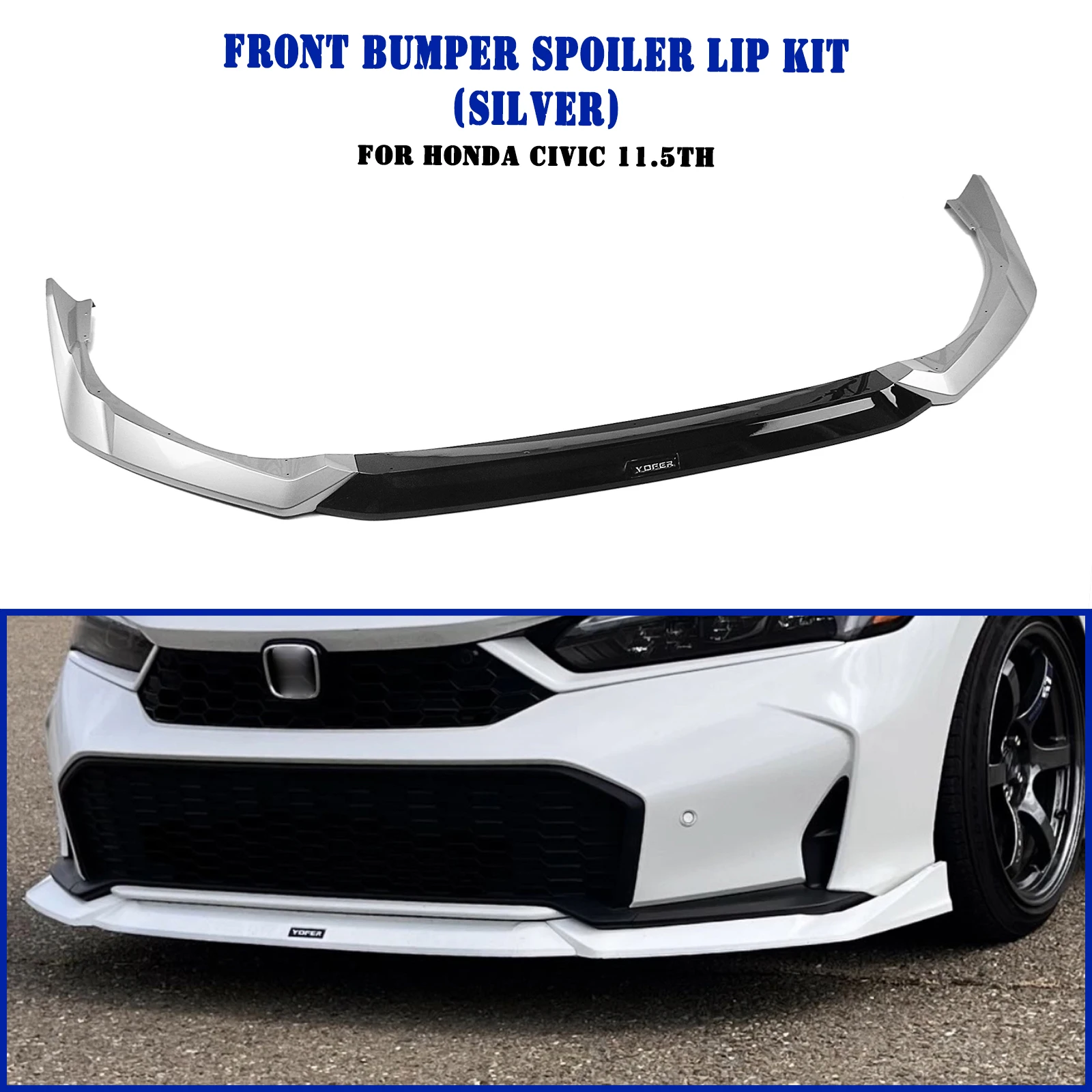 

YOFER Front Spoiler Lip Lower Blade Splitter Cover Trim For Honda 11.5th Gen Civic 2025