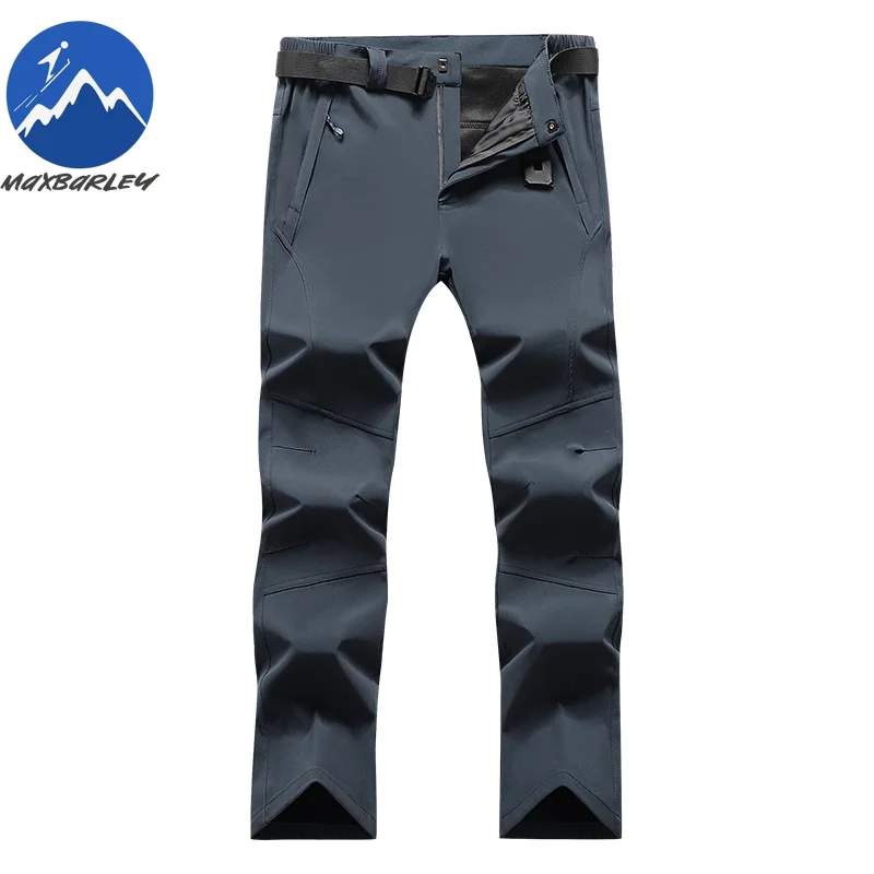 

Maxbarley Soft Shell Fishing Pants Men 2026 Spring Casual Sports Waterproof Elastic Waist Trousers Man Hiking Pocket Work Pants