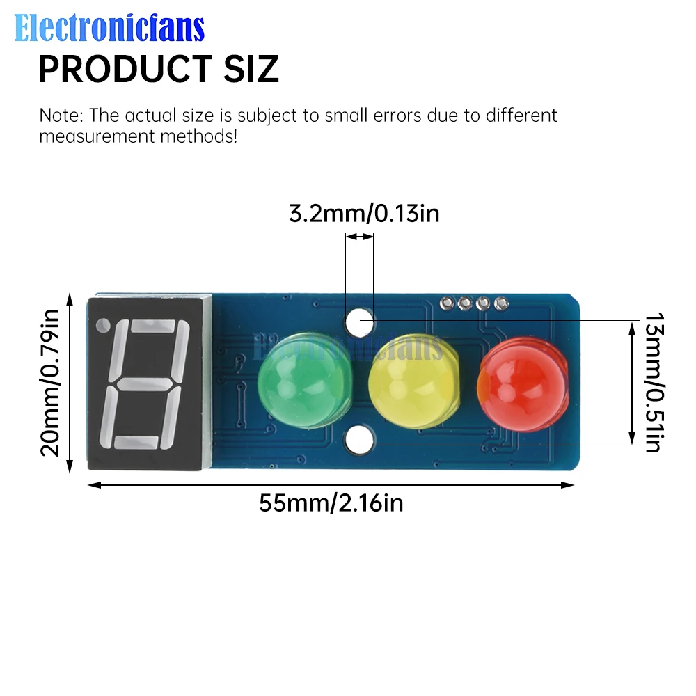 DC3.3-5V LED Display Traffic Signal Intelligent Module For Marking Traffic Light System Model for Arduino