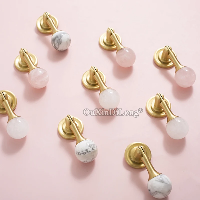 10PCS Brass+Luxury Crystal Pendant Furniture Pulls Handles Drawer Knobs Cupboard Wardrobe Kitchen TV Wine Cabinet Pulls Knobs