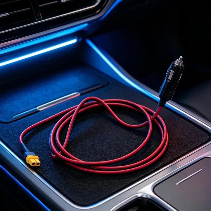 Automotive Cigarettes Plug to XT60 Female Adapter, 14 AWG Copper Wire Power Connection Cable, Complete 2-Pack