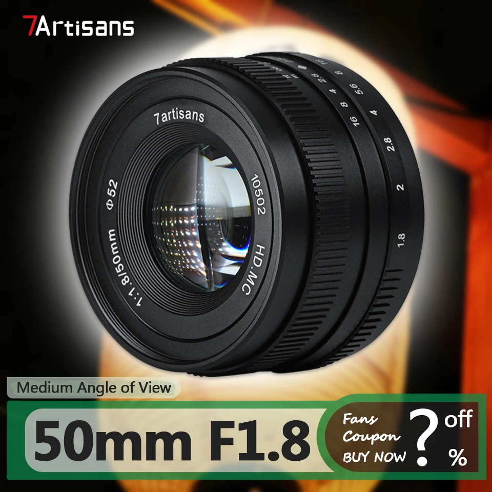 

7artisans APS-C MF 50mm F1.8 Lens for Large Aperture Humanities Photography with Sony E A6000 Fujifilm XF Canon EOS-M M43 Mount