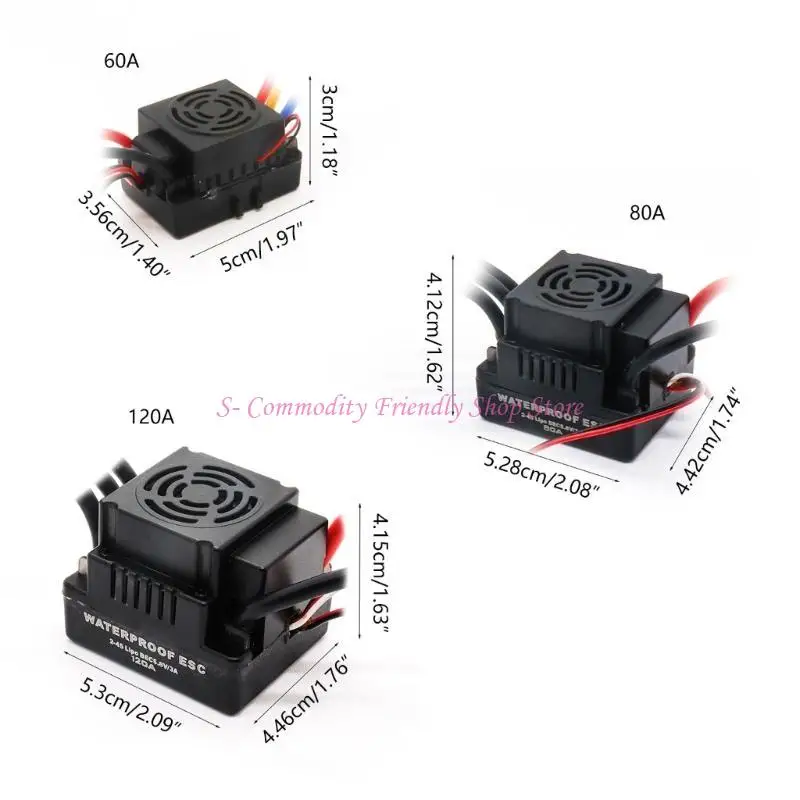 85AE 60/80/120A бесщеточный двигатель электронный регулятор скорости ESC BEC 5,8 В/3 А для 1/10 1/8 RC автомобильных машин