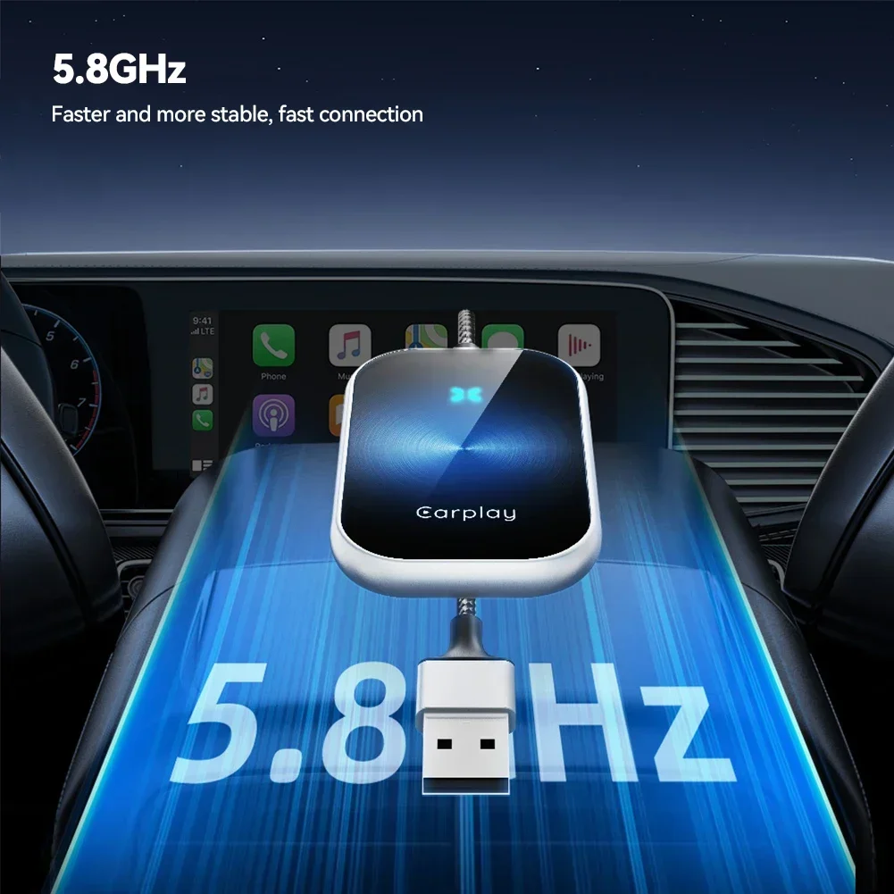 2 in 1 Car Android Auto Carplay Box Wired To Wireless Adapter Bluetooth Smart Carplay Plug And Play Ai Box For IOS Android