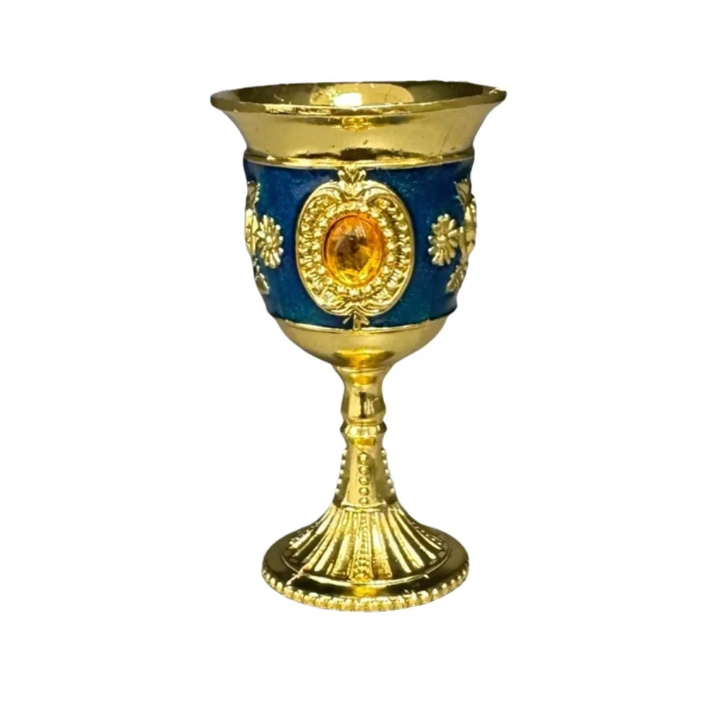 Elegante Copa Medieval Vintage con Relieve de Rosas, Mini Copa para Licor Anti-Rotura, Copa Pequeña de Aleación de Zinc, Regalo