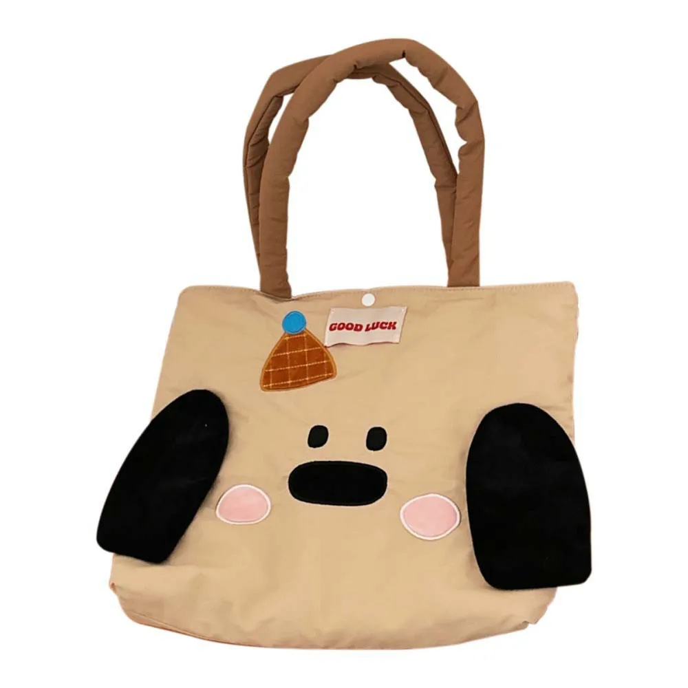 Large Capacity Dog Nylon Shoulder Bag Rabbit Dog Cloth Shopping Bag Puppy Shoulder Bag Embroidery Nylon Student Tote Bag Travel