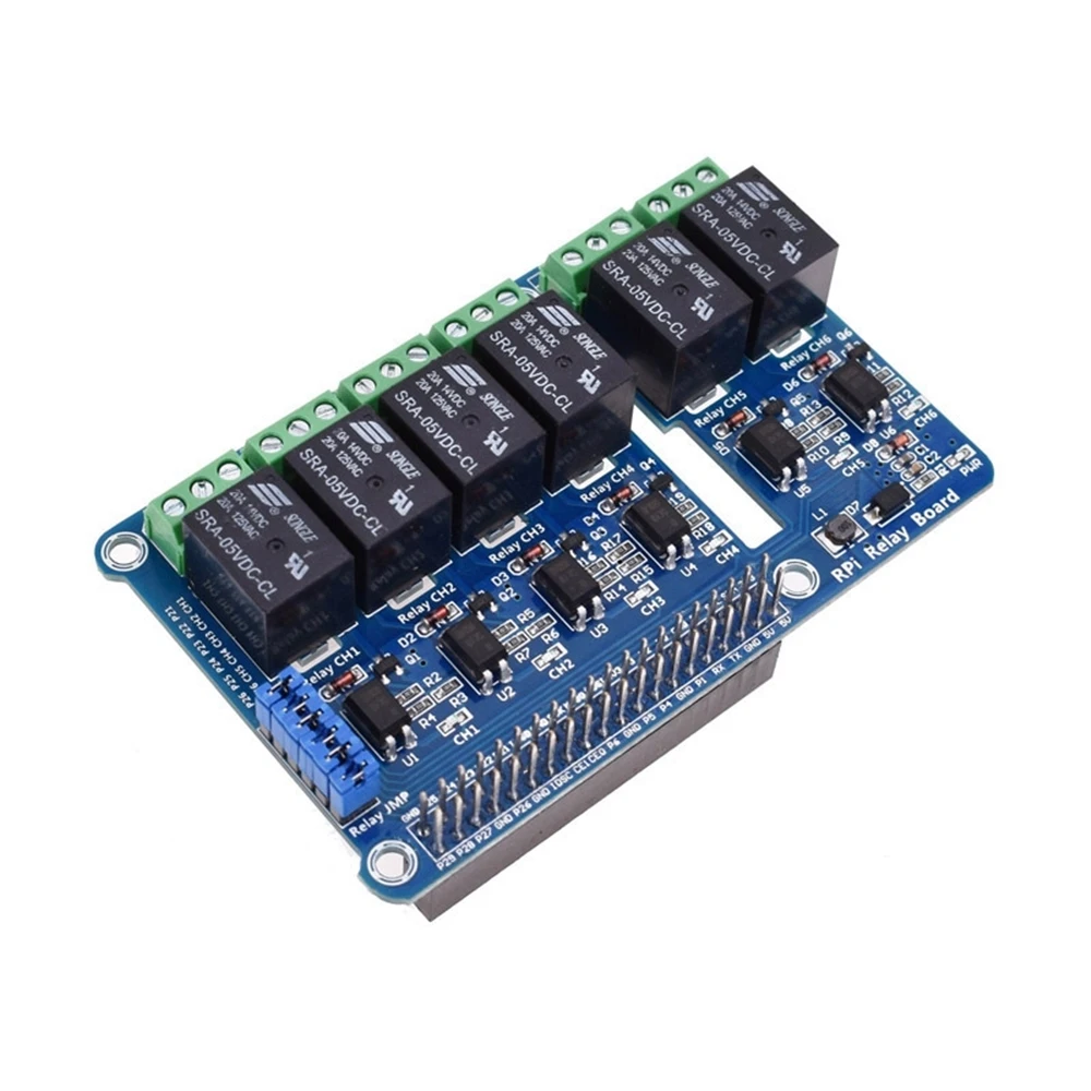 6 Channel RPi Relay Control Panel Module Expansion Board for Raspberry Pi 3 2 A+ B+ 2B 3B