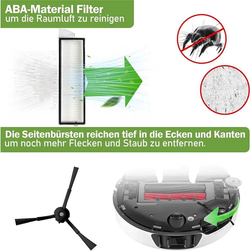 A01M-For Roborock S8 Maxv Ultra جهاز آلي لتنظيف الأتربة فرشاة جانبية رئيسية فلتر Hepa ممسحة منصات أكياس الغبار استبدال أجزاء